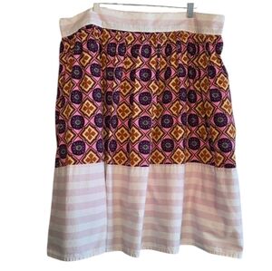 Kaela Kay A-Line Multicolored Striped Mandala Print Boho Skirt Sz 18 Gypsy